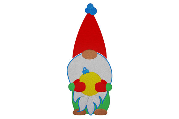 Gnome with Christmas Ball Embroidery
